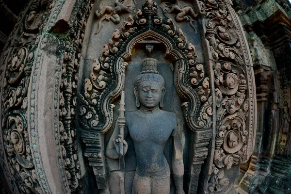 Ruínas Tempel Banteay Srei Cerca Norte Cidade Templo Angkor Perto — Fotografia de Stock