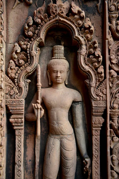 Tempel Ruiner Banteay Srei Norr Det Tempelstaden Angkor Nära Staden — Stockfoto
