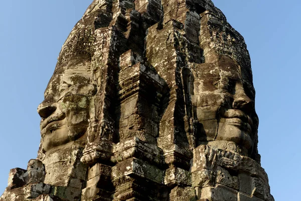 Stone Face Bayon Temple Tempel Ruins Angkor Thom Temple City — Stock Photo, Image