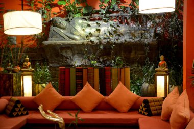 Kamboçya Siem Reap, Nisan 2014: butik Guesthouse batıda Kamboçya Siem Reap şehir.   