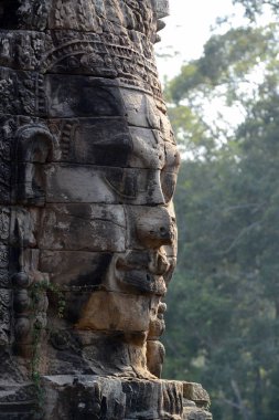 Taş Bayon tapınakta Tempel kalıntıları, Angkor Thom Temple City Angkor Kamboçya Batı yakınındaki Siem Reap şehir içinde yüz.