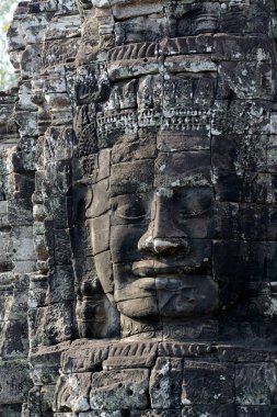 Taş Bayon tapınakta Tempel kalıntıları, Angkor Thom Temple City Angkor Kamboçya Batı yakınındaki Siem Reap şehir içinde yüz.
