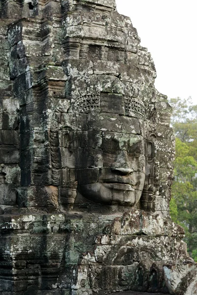 Stone Face Bayon Temple Tempel Ruins Angkor Thom Temple City — Stock Photo, Image