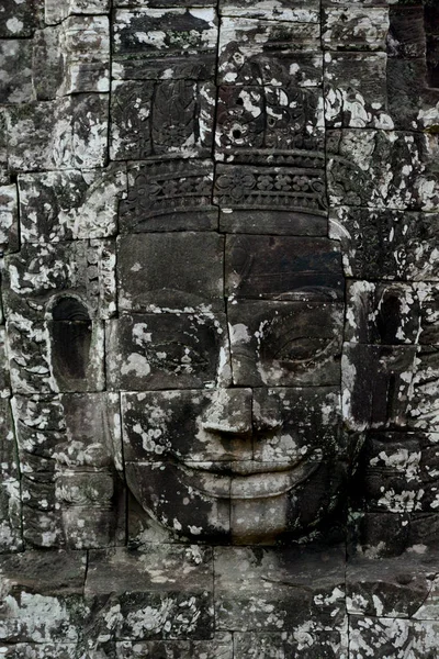 Steinwand Bajontempel Die Tempelruinen Von Angkor Thom Der Tempelstadt Angkor — Stockfoto