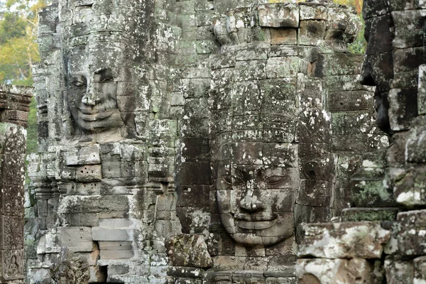 Stone Face Bayon Temple Tempel Ruins Angkor Thom Temple City — Stock Photo, Image