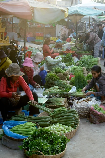 Cambodia Siem Reap April 2014 Vegetables Food Market Morning Market — Stock Photo, Image