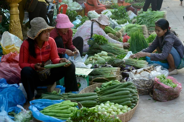 Cambodia Siem Reap April 2014 Vegetables Food Market Morning Market — Stock Photo, Image