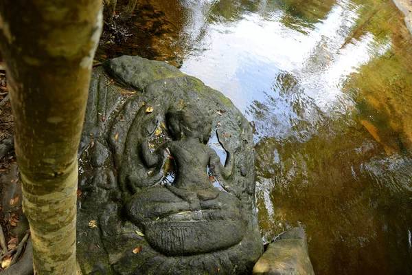 Pietra Khmer Intaglio Fiume Mille Lingas Kbal Spean Nord Est — Foto Stock