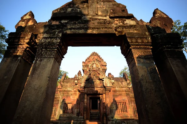 Tempel Ruiny Banteay Srei Asi Severně Města Chrám Angkor Poblíž — Stock fotografie