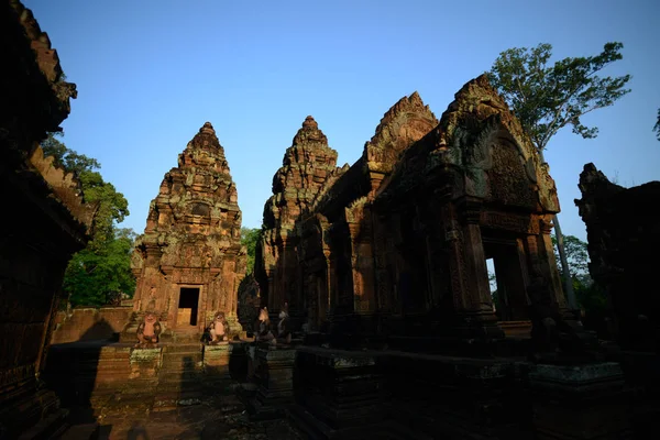 Tempel Ruïnes Van Banteay Srei Ongeveer Ten Noorden Van Stad — Stockfoto