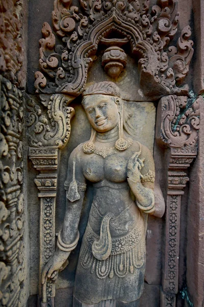 유적의 반테이 스라이 킬로미터 앙코르 도시의 Siem Reap 캄보디아의 서쪽에 — 스톡 사진