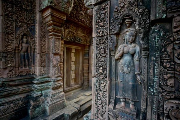 Tempel Ruiner Banteay Srei Norr Det Tempelstaden Angkor Nära Staden — Stockfoto