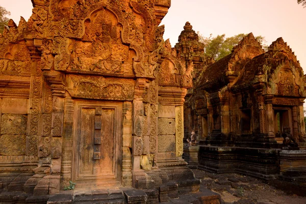 Tempel Ruiny Banteay Srei Asi Severně Města Chrám Angkor Poblíž — Stock fotografie