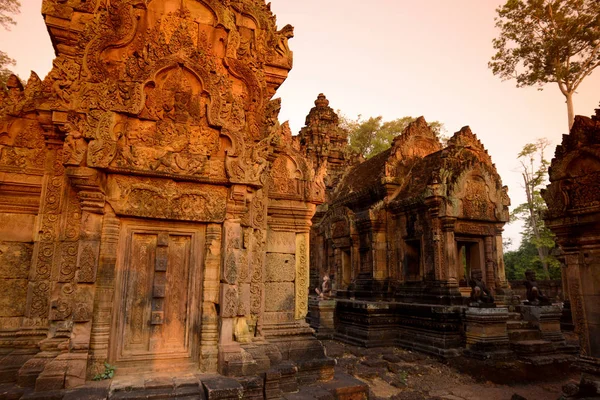 Tempel Ruïnes Van Banteay Srei Ongeveer Ten Noorden Van Stad — Stockfoto