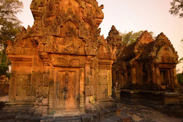 Tempel Ruïnes Van Banteay Srei Ongeveer Ten Noorden Van Stad — Stockfoto