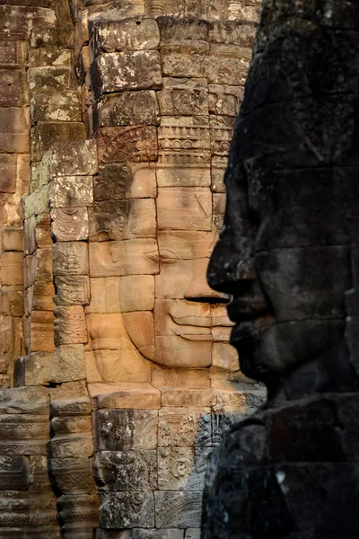 Face Pierre Temple Bayon Les Ruines Temple Angkor Thom Dans — Photo