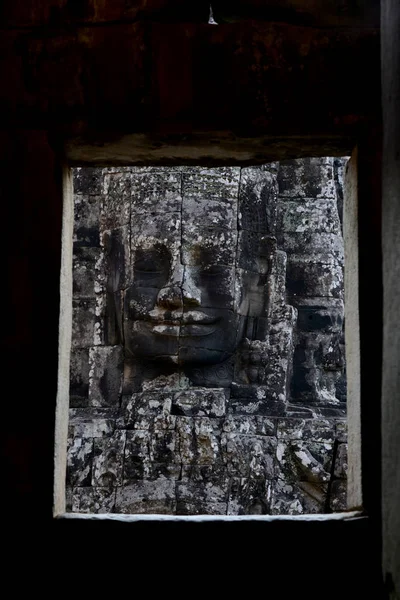 Stone Gezicht Tempel Bayon Tempel Ruïnes Van Angkor Thom Temple — Stockfoto