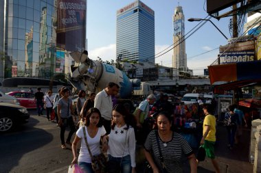  Tayland, Thailand, Bangkok, Nisan 2014: Pratunam Tayland Bangkok şehir, Streetlife.    