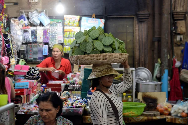 Camboja Siem Reap Abril 2014 Legumes Flor Lótus Psar Chaa — Fotografia de Stock