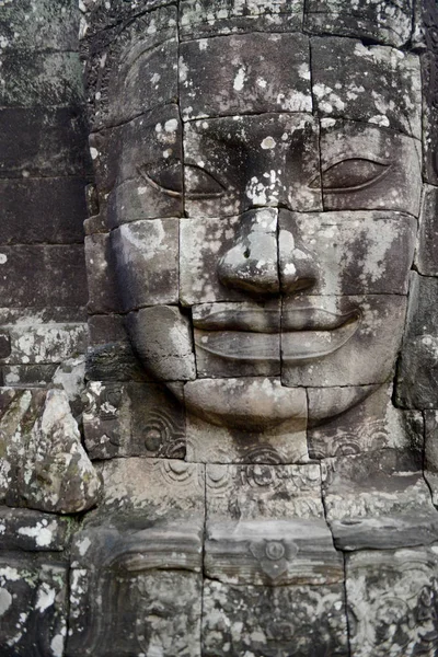 Stone Gezicht Tempel Bayon Tempel Ruïnes Van Angkor Thom Temple — Stockfoto