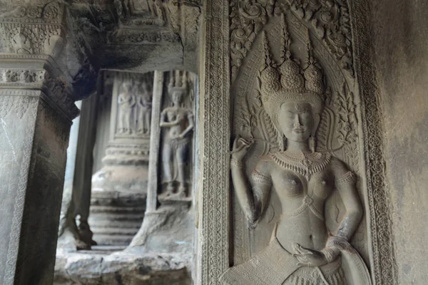 Apsara Stone Carving Angkor Wat Temple Temple City Angkor City — Stock Photo, Image