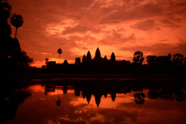 Angkor Wat Templom Angkor Templom Városa Közelében Város Siem Reap — Stock Fotó