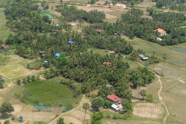 Festői Tájon Ricefields Közelében Város Siem Reap Kambodzsai Nyugaton — Stock Fotó