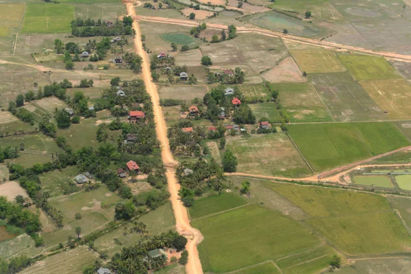 Scenic Landscape Ricefields City Siem Reap West Cambodia — Stock Photo, Image