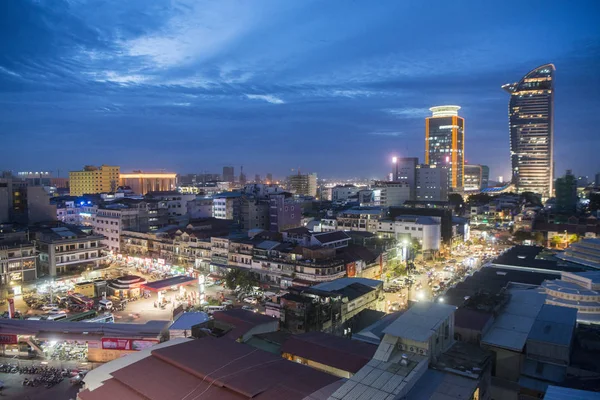 Cambodia Phnom Penh December 2017 City Psar Thmei Market Evenings — Stock Photo, Image
