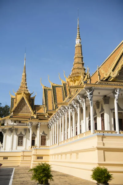 Тронный Зал Королевского Дворца Городе Пномпень Камбоджи — стоковое фото