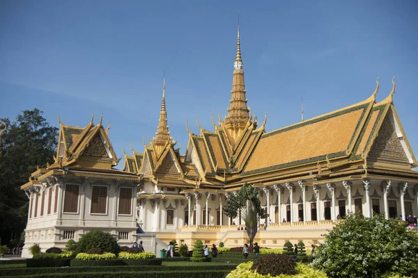 Тронный Зал Королевского Дворца Городе Пномпень Камбоджа — стоковое фото