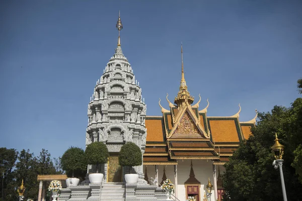 Stupa Del Norodom Sihanouk Pagoda Argento Del Palazzo Reale Nella — Foto Stock