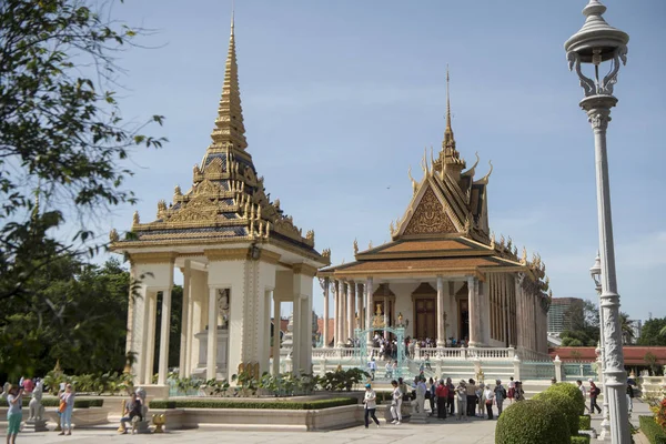Stříbrná Pagoda Královského Paláce Městě Phnom Penh Kambodža — Stock fotografie