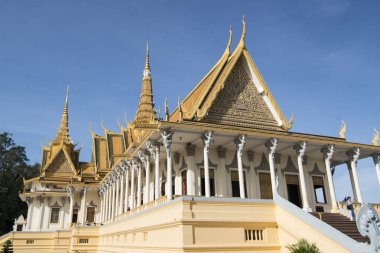 Phnom Penh, Kamboçya - 30 Kasım 2017: Taht salonu Kraliyet Sarayı 