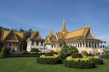 Phnom Penh, Kamboçya - 30 Kasım 2017: Taht salonu Kraliyet Sarayı 