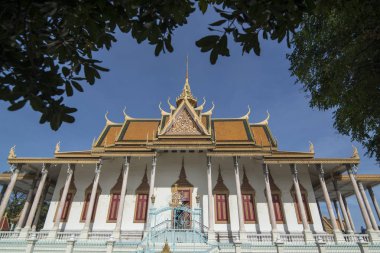 Phnom Penh, Kamboçya - 30 Kasım 2017: gümüş pagoda Kraliyet Sarayı içinde şehir Phnom Penh, Kamboçya