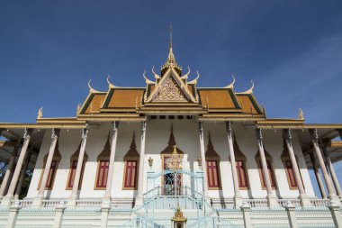 Phnom Penh, Kamboçya - 30 Kasım 2017: gümüş pagoda Kraliyet Sarayı içinde şehir Phnom Penh, Kamboçya