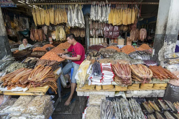 Cambodia Phnom Penh December 2017 Dry Fish Fish Market Central — Stock Photo, Image