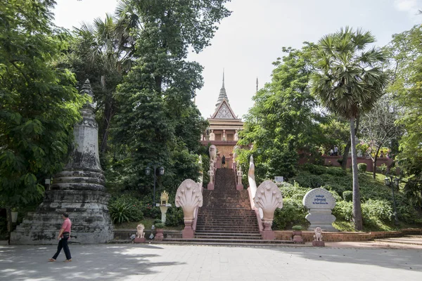 Kambodża Phnom Penh Grudnia 2017 Budynków Historycznych Wat Phnom Park — Zdjęcie stockowe