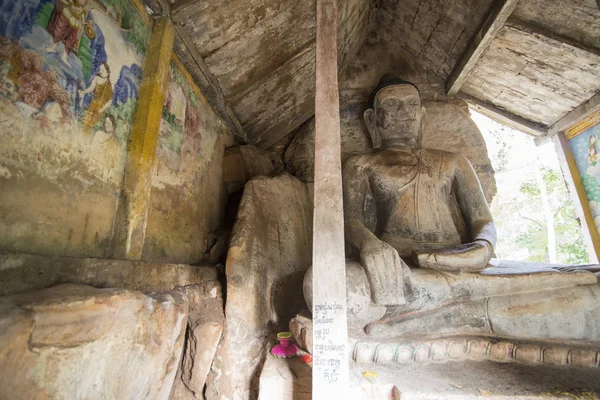 Carved Sandstone Buddha Image Phnom Santuk Temple City Kampong Thom — Stock Photo, Image