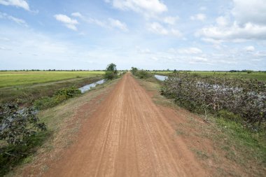 Su Khmer yönetim sistemi ve kanal alanlarda ve peyzaj Kampong Thom Kamboçya oteller