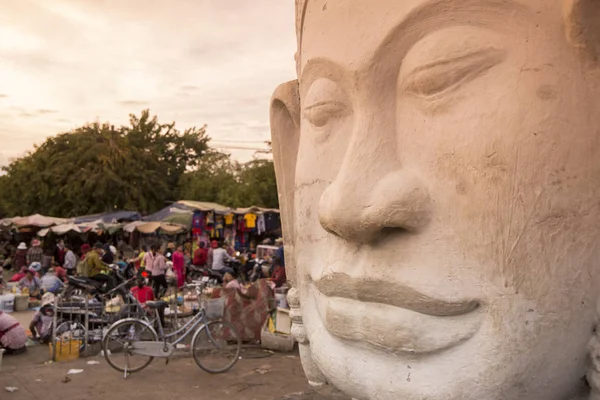 Cambodia Kampong Thom Novembro 2017 Praça Khmer Mercado Psar Kampong — Fotografia de Stock