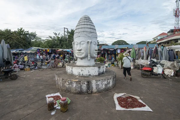 Kambodža Kampong Thom Listopad 2017 Khmer Náměstí Trhu Psar Kampong — Stock fotografie