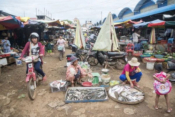캄보디아의 프레아 비헤아의 도시에서 시장에서 캄보디아 2017 물고기 — 스톡 사진