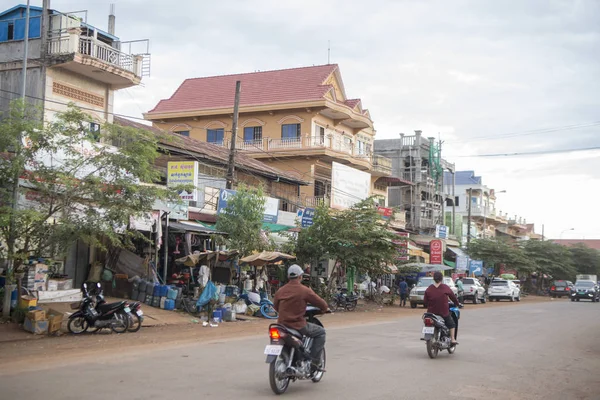 Kambodža Kampong Thom Listopad 2017 Mainroad Nedaleko Centra Města Kampong — Stock fotografie