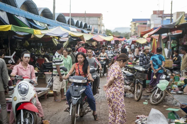 Cambodia Kampong Thom Novembre 2017 Marché Alimentaire Dans Ville Preah — Photo
