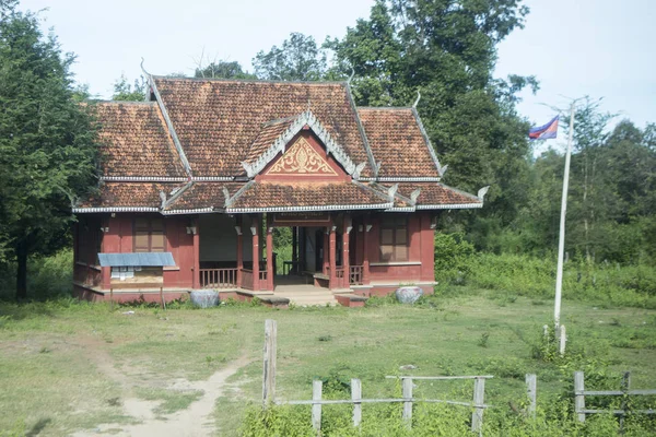 Старое Здание Зеленых Джунглях Камбоджи — стоковое фото