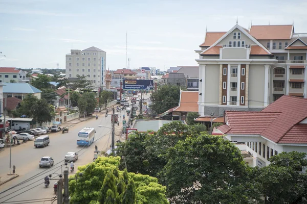 Kambodža Kampong Thom Listopad 2017 Hlavní Silnici Centru Města Kampong — Stock fotografie