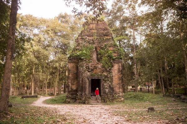 Cambodia Kampong Thom Novembro 2017 População Local Perto Das Ruínas — Fotografia de Stock