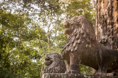 Khmer ruins of the Sambor Prei Kuk Ruins north of the city of Kampong Thom of Cambodia clipart